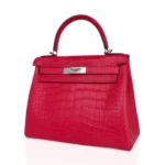 Hermès Kelly 28 Retourn Rose Extreme Matte Alligator Mississippiensis Palladium Hardware