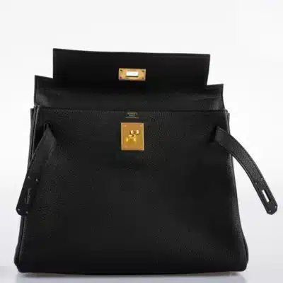 Hermès Kelly 28 Retourne Black Togo front2