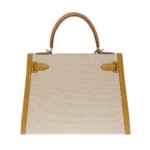 Hermès HSS Kelly 28 Sellier Beige Canvas & Gold Swift Silver Hardware Lushentic reviews