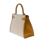 Hermès HSS Kelly 28 Sellier Beige Canvas & Gold Swift Silver Hardware Lushentic reviews