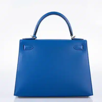 Hermès Kelly 28 Sellier Blue France Epsom Palladium Hardware High-quality replica