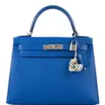 Hermès Kelly 28 Sellier Blue France Epsom Palladium Hardware High-quality replica