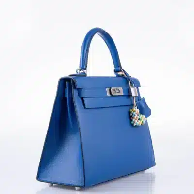 Hermès Kelly 28 Sellier Blue France Epsom Palladium Hardware High-quality replica