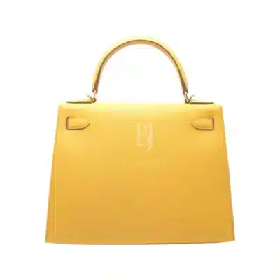 Hermès Kelly 28 Sellier Jaune Ambre Epsom Gold Hardware