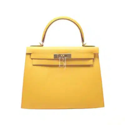 Hermès Kelly 28 Sellier Jaune Ambre Epsom Gold Hardware