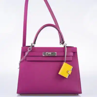 Hermès Kelly 28 Sellier Rose Pourpre Epsom Palladium Hardware luxury bags