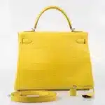 Hermès Kelly 32 Retourne Mimosa Matte Alligator Mississippiensis Palladium Hardware Replica Designer Bags