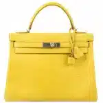 Hermès Kelly 32 Retourne Mimosa Matte Alligator Mississippiensis Palladium Hardware Replica Designer Bags