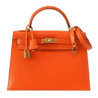 Hermès Kelly 32 Sellier Feu Lush Orange Epsom Gold Hardware