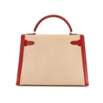 Hermès Kelly 32 Toile Rouge Courchevel Gold Hardware Luxury replica handbags