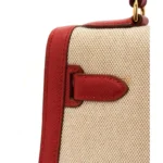 Hermès Kelly 32 Toile Rouge Courchevel Gold Hardware Luxury replica handbags