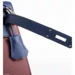 Hermès Kelly 35 Sellier Blue Saphir & Rouge H Epsom Palladium Hardware Lushentic inspired bags