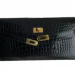 Hermès Kelly 28 Elan Black Shiny Porosus Crocodile Palladium Hardware Affordable designer bag dupes