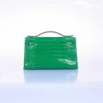 Hermès Kelly Pochette Cactus Emerald Shiny Alligator Mississippiensis Gold Hardware handbag dupes