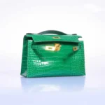 Hermès Kelly Pochette Cactus Emerald Shiny Alligator Mississippiensis Gold Hardware handbag dupes