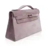 Hermès Kelly Pochette Lilac Doblis Suede Palladium Hardware Replica inspired