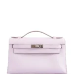 Hermès Kelly Pochette Mauve Pale Swift Palladium Hardware Quality Replica