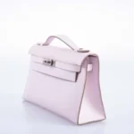 Hermès Kelly Pochette Mauve Pale Swift Palladium Hardware Quality Replica