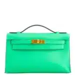 Hermès Kelly Pochette Vert Comics Swift Gold Hardware Lushentic Grade Bags