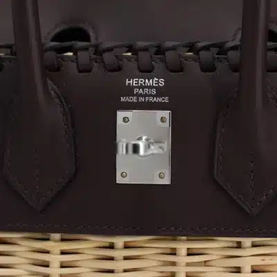 Hermès Limited Edition 2021 Birkin 25 Picnic Natural Rouge Sellier Swift Osier Wicker logo2