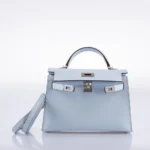 Hermès Limited Edition 2021 Mini Kelly 20 II Bleu Brume and Hydra Epsom Palladium Hardware