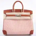 Hermès Limited Edition Birkin 25 Brique/Écru/Mauve Sylvestre/Terre Battue Swift & Toile Quadrille Palladium Hardware