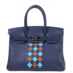 Hermès Limited Edition Tressage Birkin 30 Blue Encre/Gold/Blue Du Nord Swift and Epsom leather Palladium Hardware