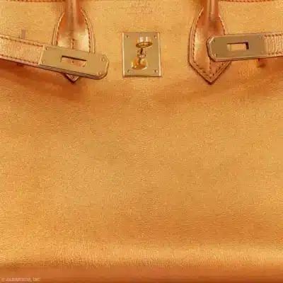 Hermès Limited Edition Birkin 30 Metallic Bronze Chevre detail1