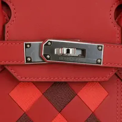 Hermès Limited Edition Tressage Birkin 30 Rouge De Coeur/Rouge H/Rouge Piment Swift & Epsom Palladium Hardware Replica inspired