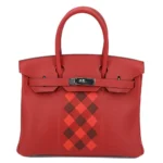 Hermès Limited Edition Tressage Birkin 30 Rouge De Coeur/Rouge H/Rouge Piment Swift & Epsom Palladium Hardware Replica inspired