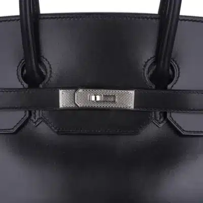 Hermès Limited Edition Birkin 35 Black Box Calfskin Guilloche Palladium Hardware