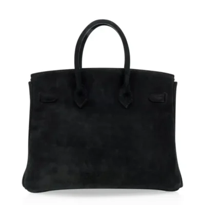 Hermès Limited Edition Birkin 35 Black Doblis Suede Gold Hardware Luxury bag