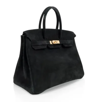 Hermès Limited Edition Birkin 35 Black Doblis Suede Gold Hardware Luxury bag