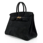 Hermès Limited Edition Birkin 35 Black Doblis Suede Gold Hardware Luxury bag