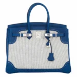 Hermès Limited Edition Replica Birkin 35 Ghillies Argyle/Etoupe Swift Palladium Hardware