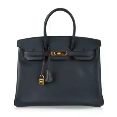 Hermès Limited Edition Birkin 35 Navy and Rouge Contour Epsom Gold Hardware