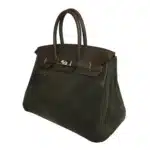 Hermès Limited Edition Birkin 35 Vert De Gris Swift, Suede, Velour, & Doblis Permabrass Hardware