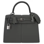 Hermès Limited Edition Kelly 25 Padded Gris Meyer Swift Palladium Hardware