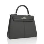 Hermès Limited Edition Kelly 25 Padded Gris Meyer Swift Palladium Hardware