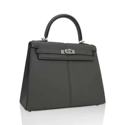 Hermès Limited Edition Kelly 25 Padded Gris Meyer Swift Palladium Hardware