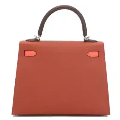 Hermès Limited Edition Kelly 25 Sellier Rouge Venitien/Rouge Sellier/Rose Texas Epsom Palladium Hardware Lushentic Grade bags