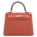 Hermès Limited Edition Kelly 25 Sellier Rouge Venitien/Rouge Sellier/Rose Texas Epsom Palladium Hardware Lushentic Grade bags