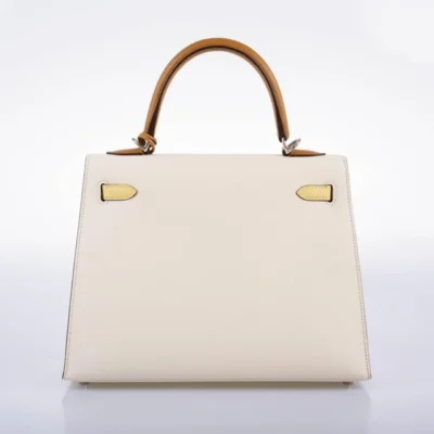 Hermès Limited Edition Kelly 25 Sellier Tri-Color Nata/Jaune Poussin/Sesame Epsom Palladium Hardware luxury bags