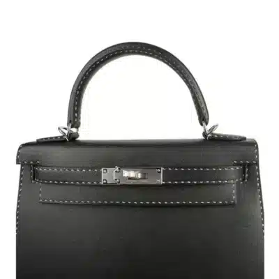 Hermès Limited Edition Kelly 28 Black Veau Graine Monsieur Palladium Hardware