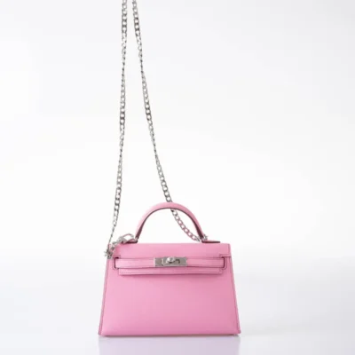 Hermès Limited Edition Mini Kelly 20 II Sellier 5P Bubblegum Pink Epsom Palladium Hardware dupes bag