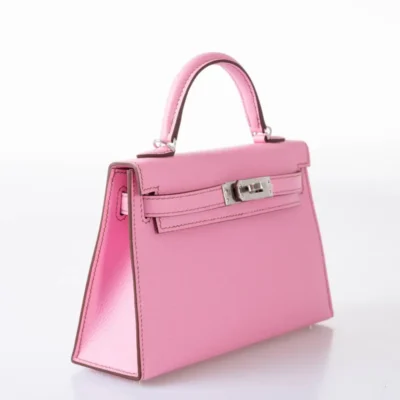 Hermès Limited Edition Mini Kelly 20 II Sellier 5P Bubblegum Pink Epsom Palladium Hardware dupes bag