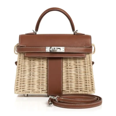 Hermès Mini Kelly 20 Bag Picnic Barenia & Osier Palladium Hardware