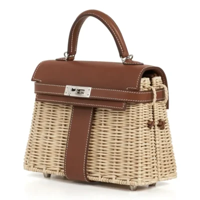 Hermès Mini Kelly 20 Bag Picnic Barenia & Osier Palladium Hardware