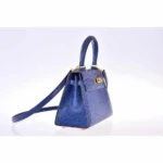 Hermès Mini Kelly 20 Blue Sapphire Ostrich Gold Hardware