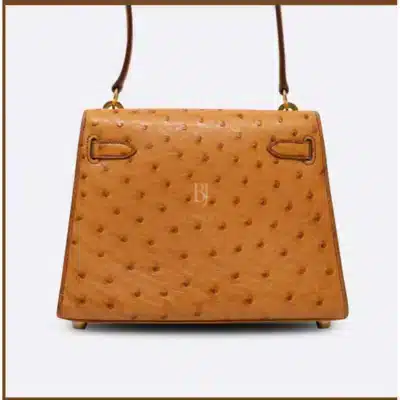 Hermès Mini Kelly 20 Cognac Ostrich Gold Hardware Replica Bags